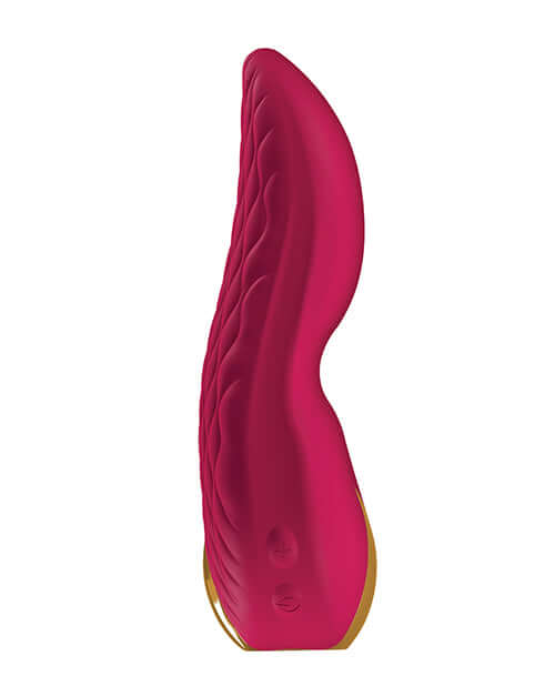Shunga Aiko Intimate Massager Raspberry side view showcasing its dual-motor design and silicone texture.
