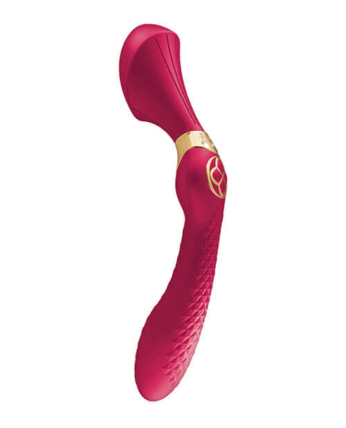 Shunga Zoa Intimate Massager Raspberry showcasing its elegant design for comprehensive stimulation.