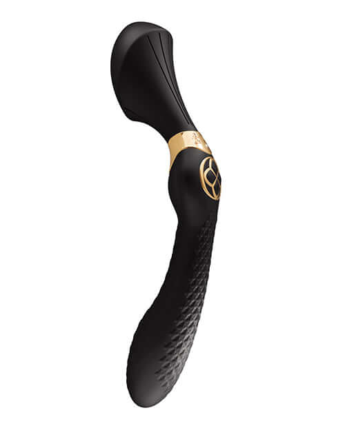 Shunga Zoa Intimate Massager Black side view, designed for comprehensive all-in-one stimulation and pleasure.