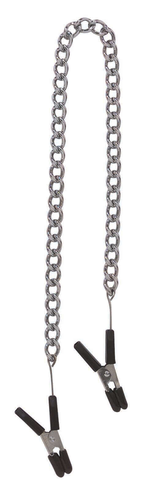 Spartacus Jump Cable Adjustable Clamps Link Chain with rubber-tipped nipple clamps and metal chain design.