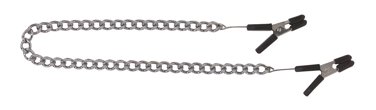Spartacus Jump Cable Adjustable Clamps Link Chain with rubber-tipped clamps for intense sensation.