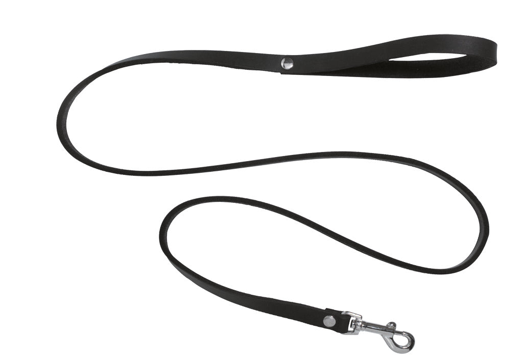 Spartacus Leather Leash 4 Feet Black showcasing the high-quality latigo leather design.