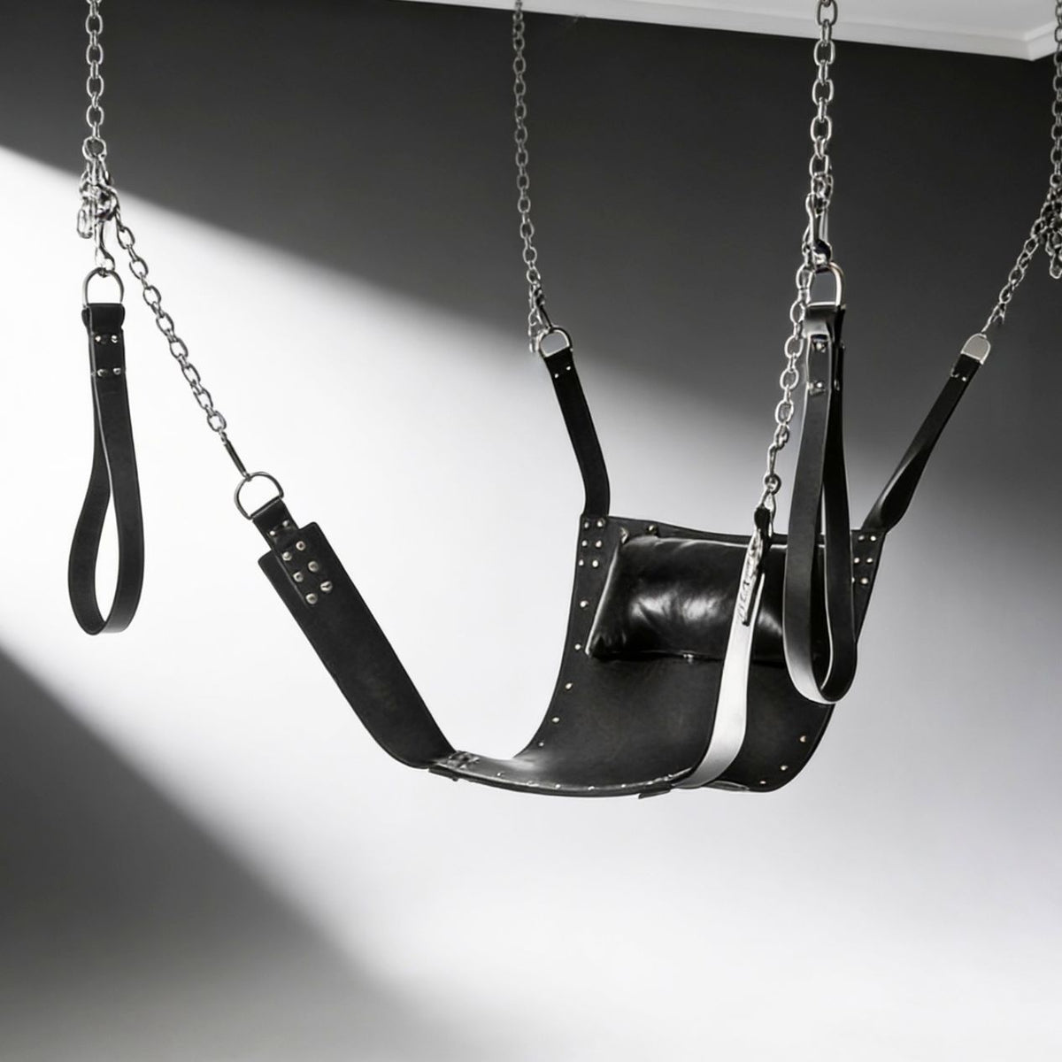 Strict Leather Premium Sex Sling designed for confident suspended play with durable latigo leather and layered support straps.