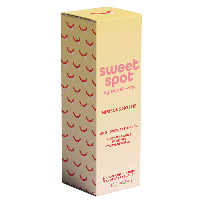 Sweetums Sweet Spot Mango Hibiscus Fragrance Stick packaging designed for tropical fruity-floral scent.