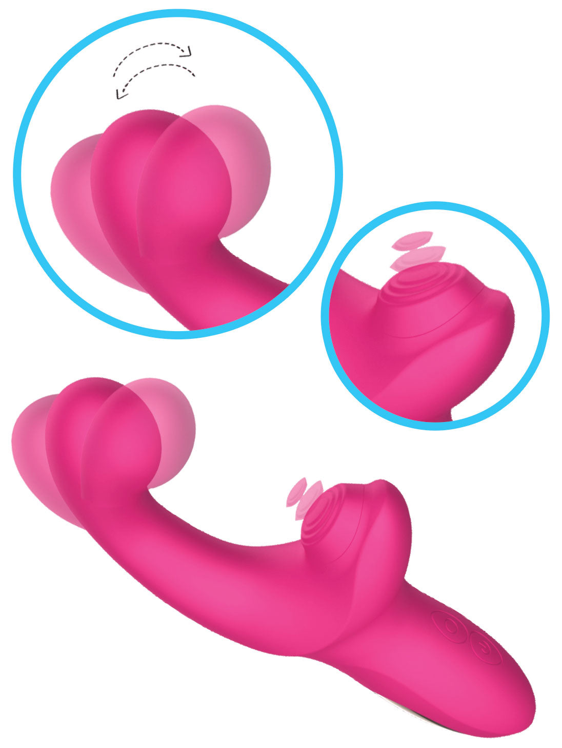 Sweet Dreams Tango Tapping Clitoral Vibrator Red showcasing its ergonomic design and versatile stimulation features.