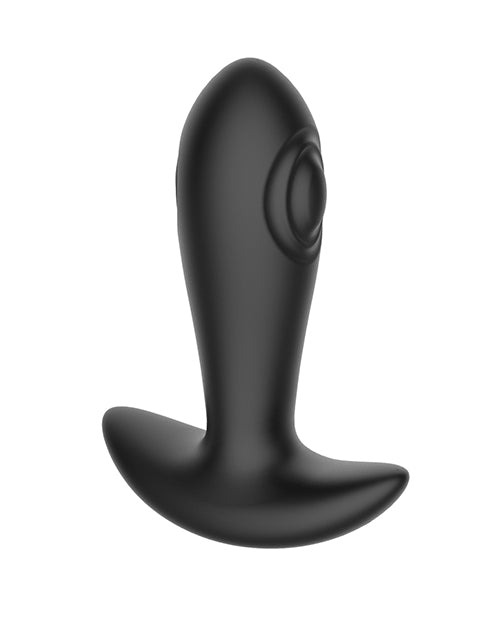 Secwell Reggie Tapping Anal Plug Black offers rhythmic tapping and dual vibrating bullets for layered stimulation.
