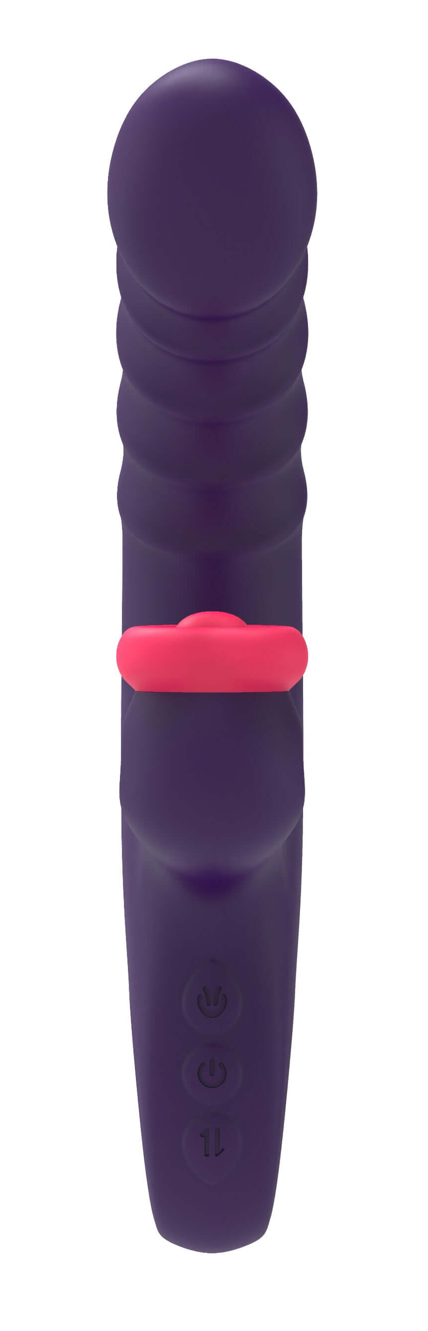 Sweet Heart Thrusting Tapping Vibrator in elegant purple design with control buttons for customizable pleasure.