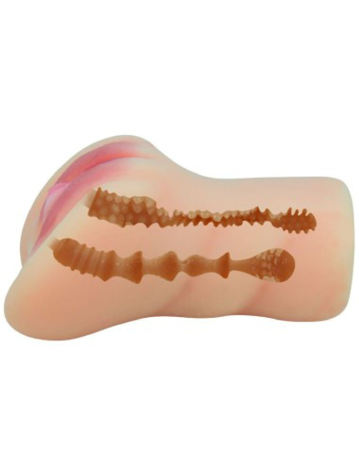 Caroline Realistic Vagina Masturbator Light showing lifelike design with detailed lips and ribbed interior for immersive play.
