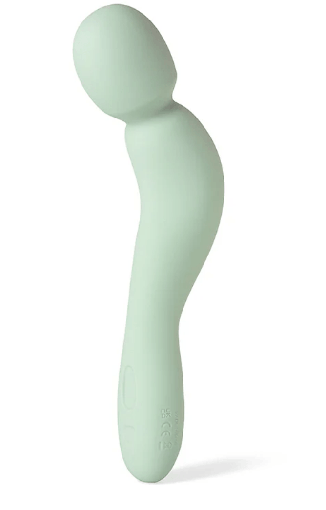 Dame Com Wand Vibrator Sage in soft green color, designed for comfort and intense external stimulation.
