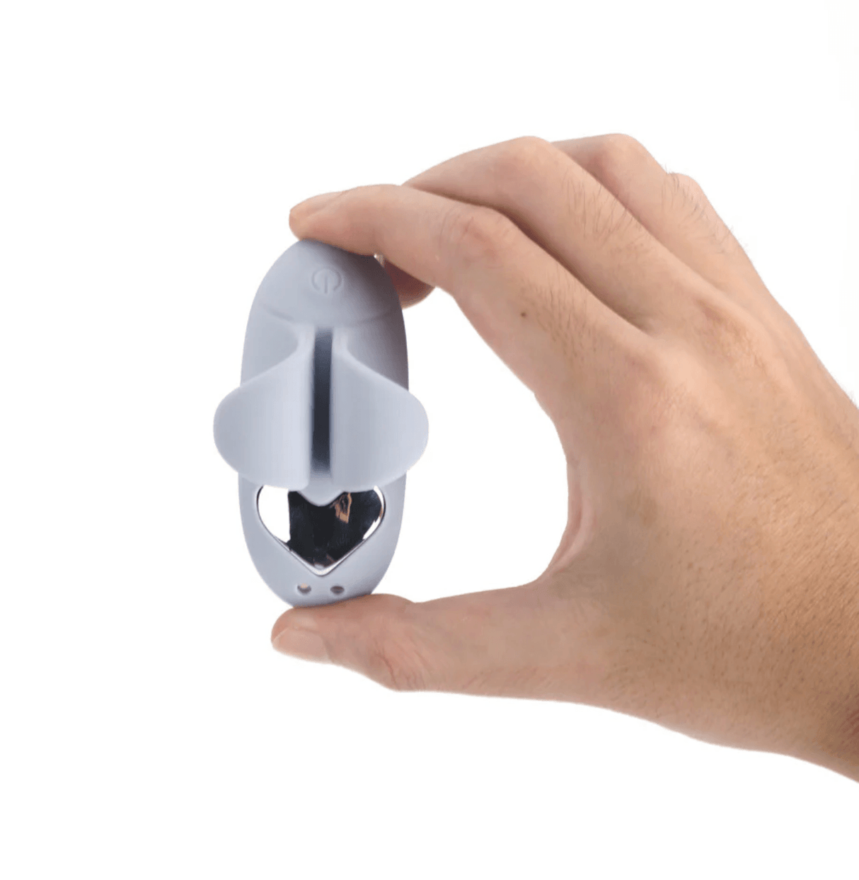 Maia Kiko Vibrating Silicone Finger Massager held in hand showcasing its ergonomic design.