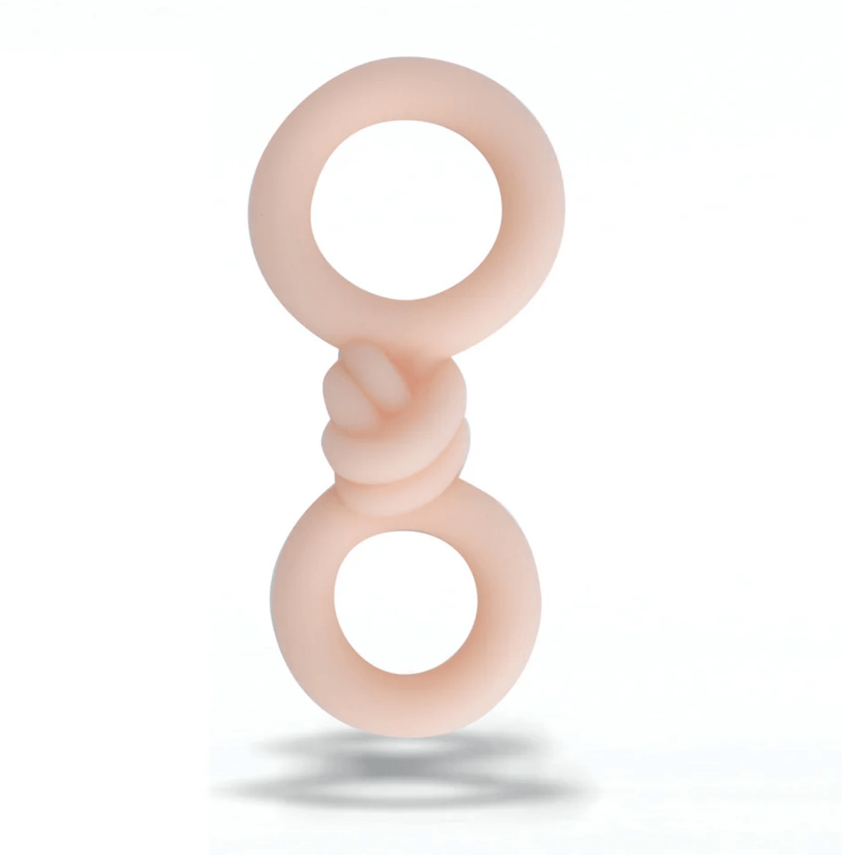 Maia Cooper Liquid Silicone Dual Super Stretch C-Ring Beige, crafted from high-grade liquid silicone for comfortable fit.