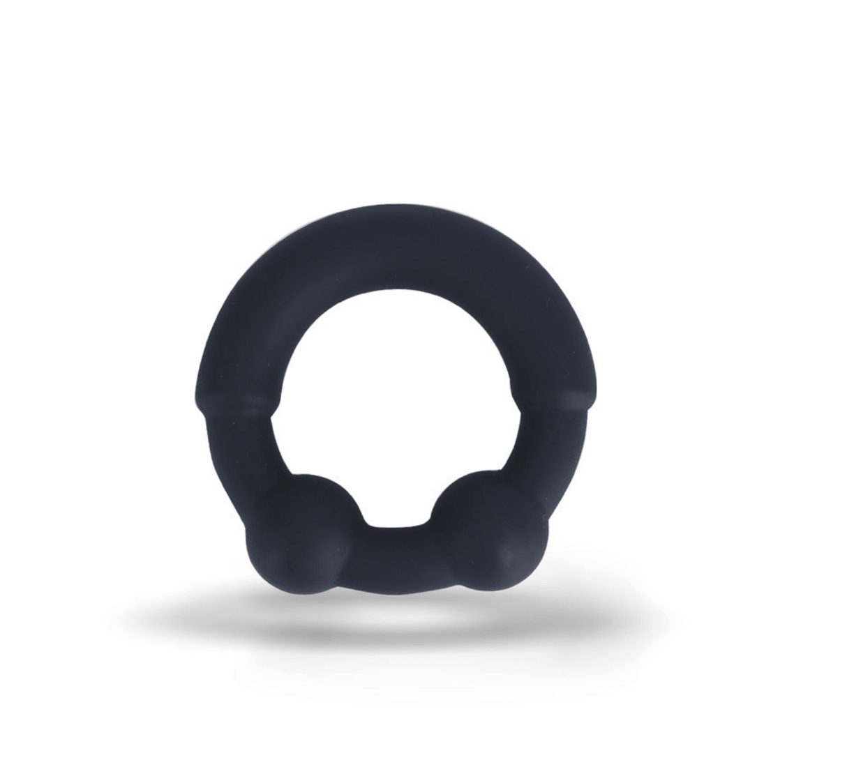Maia Axel Liquid Silicone Metal Reinforced Super Stretch C-Ring in black silicone for enhanced stimulation and comfort.