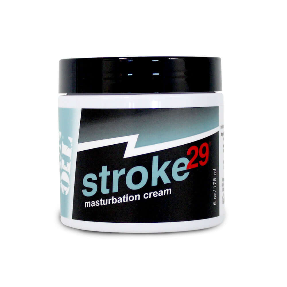 Gun Oil Stroke 29 Masturbation Cream 6 Oz Jar in a sleek container featuring a modern design.