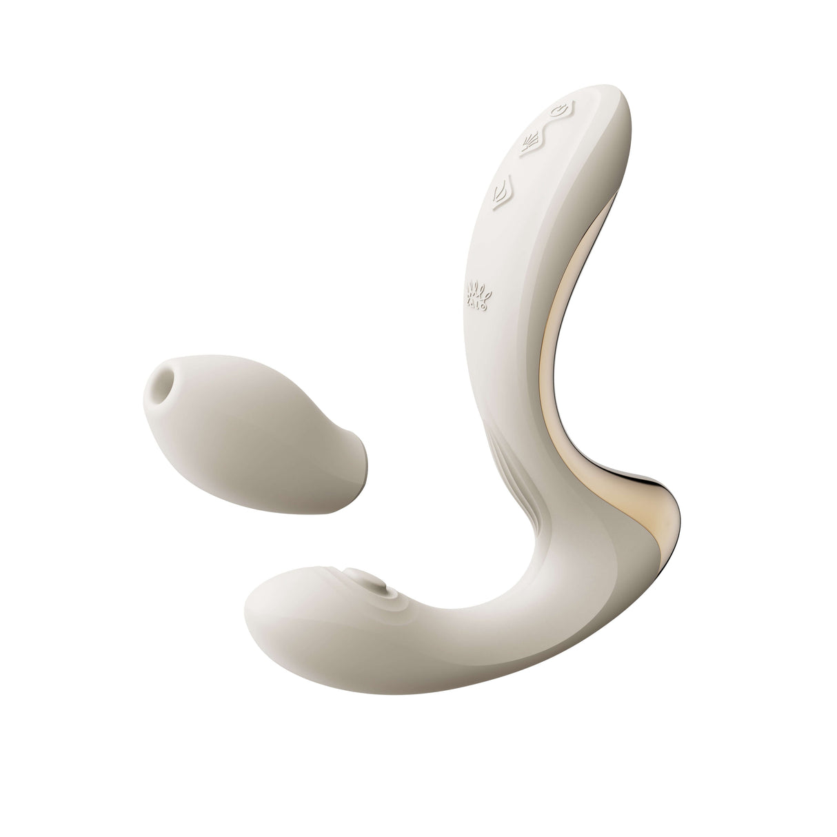 Ivory white ZALO Talis G-Spot PulseWave vibrator with unique ergonomic design for dual stimulation.