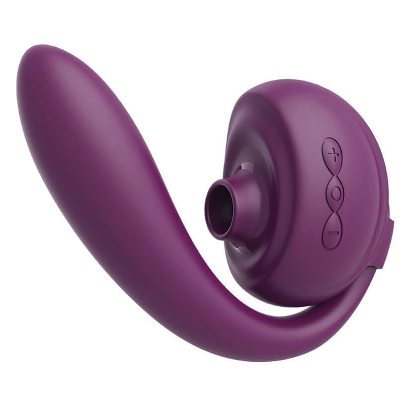 Tracys Dog Og3 Detachable Clitoral Sucking Vibrator in purple, featuring a sleek design and control buttons.