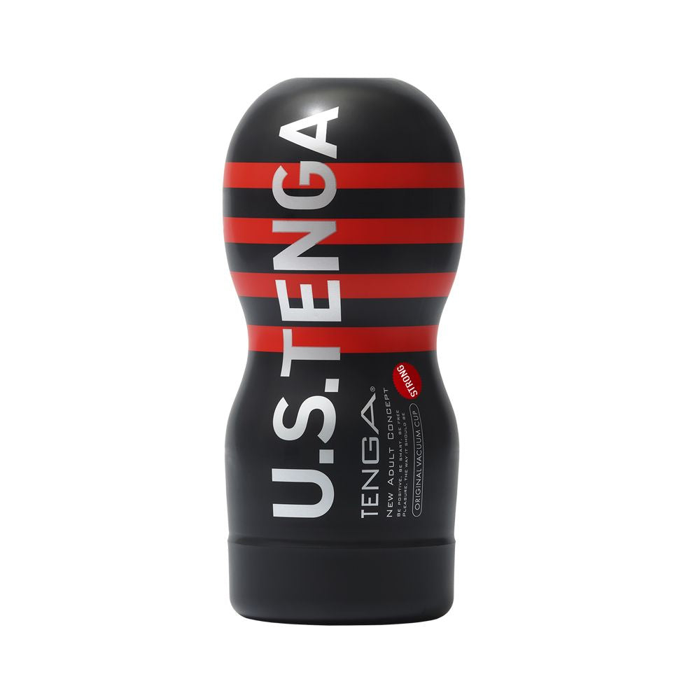 Tenga US Original Vacuum Cup Strong adult stroker with black and red design for enhanced pleasure.