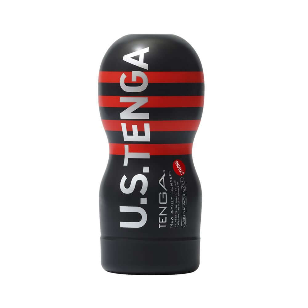 Tenga US Original Vacuum Cup Strong adult stroker with black and red design for enhanced pleasure.