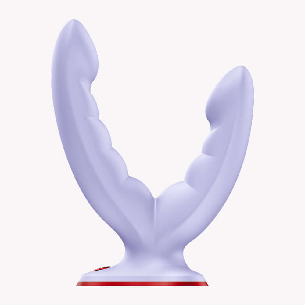 Fun Factory Ryde Dual Stimulation Dildo Purple showcasing its U-shaped design for versatile pleasure.