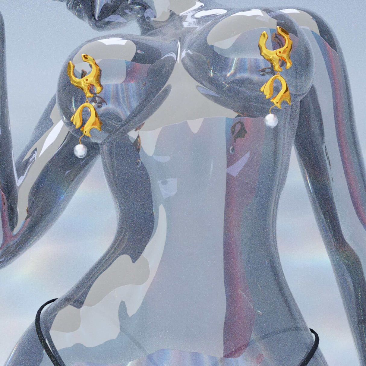 "Moist Eyes" Pearl Nipple Clamps