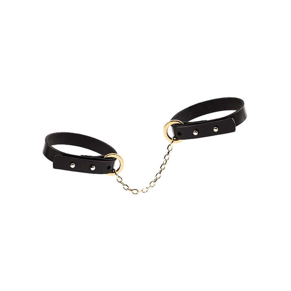 UPKO UPKO Luxury Italian Leather Thin Handcuff Bracelets - Black at $39.99