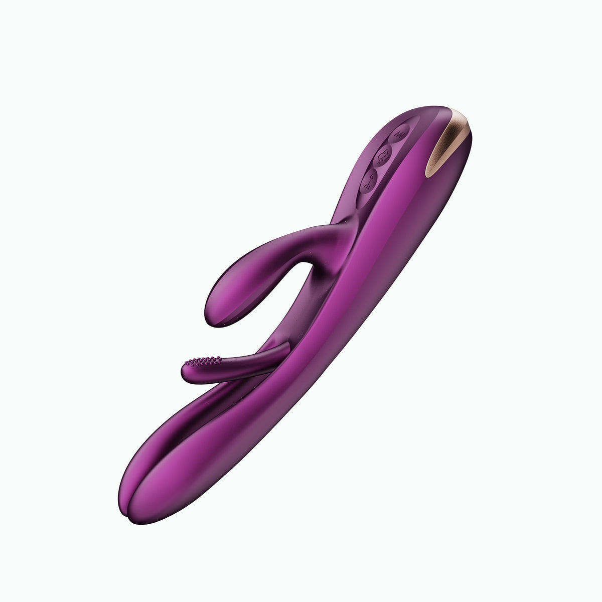 Terri App Controlled Tapping Rabbit Vibrator Purple showcasing its unique design and features for enhanced pleasure.