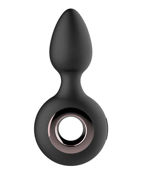 Gender Fluid Tremor Ring Plug Anal Vibe Black - ergonomic anal vibrator with a sleek design and comfortable ring base.