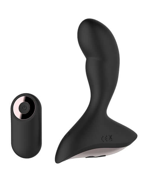 Gender Fluid Rumble Anal Vibe with Remote Black, featuring a smooth tapered shape and wireless control.