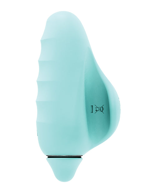 Vedo Vivi Rechargeable Finger Vibe Tease Me Turquoise sleek silicone design for precise clitoral stimulation.