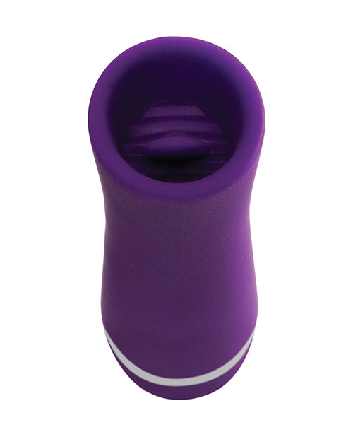 Vedo Liki Flicker Clitoral Vibrator Deep Purple top view showcasing its sleek design and texture.