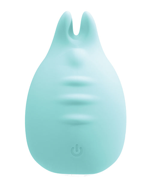 Vedo Huni Rechargeable Finger Vibe Turquoise compact vibrator with nubbed tip and flexible ears for targeted pleasure.