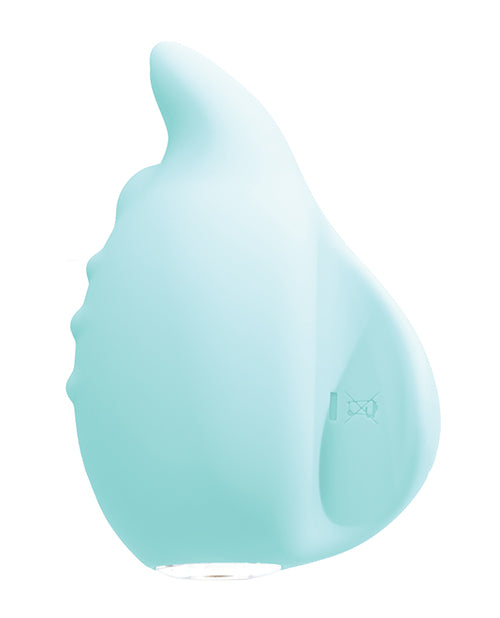 Vedo Huni Rechargeable Finger Vibe Turquoise in a sleek turquoise design, perfect for targeted clitoral pleasure.
