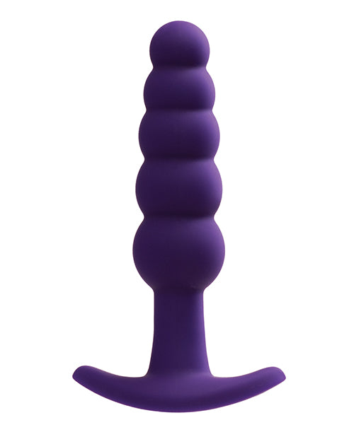 VeDO Plug Rechargeable Anal Plug Deep Purple with tapered profile and graduating beads for smooth insertion.
