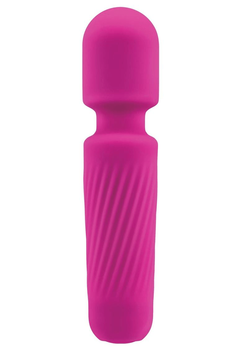 Bodywand Mini Wand Wandlette Vibe Pink in smooth silicone design with textured grip and rounded top.