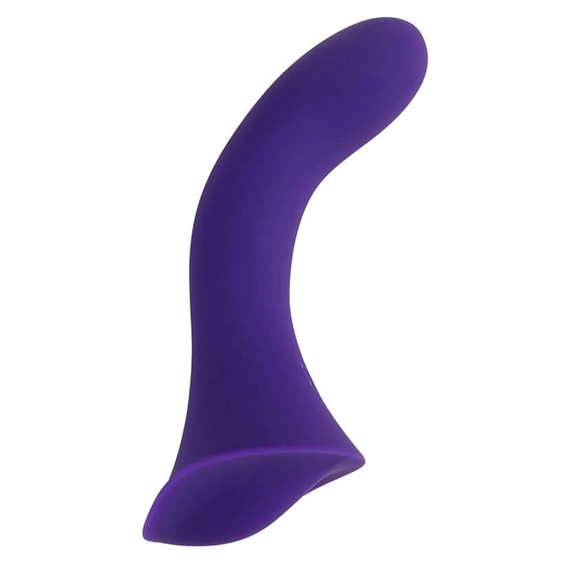 Wet For Her Fusion 2.0 Massager Medium Purple, a velvety, ergonomic silicone vibrating toy for dual stimulation.
