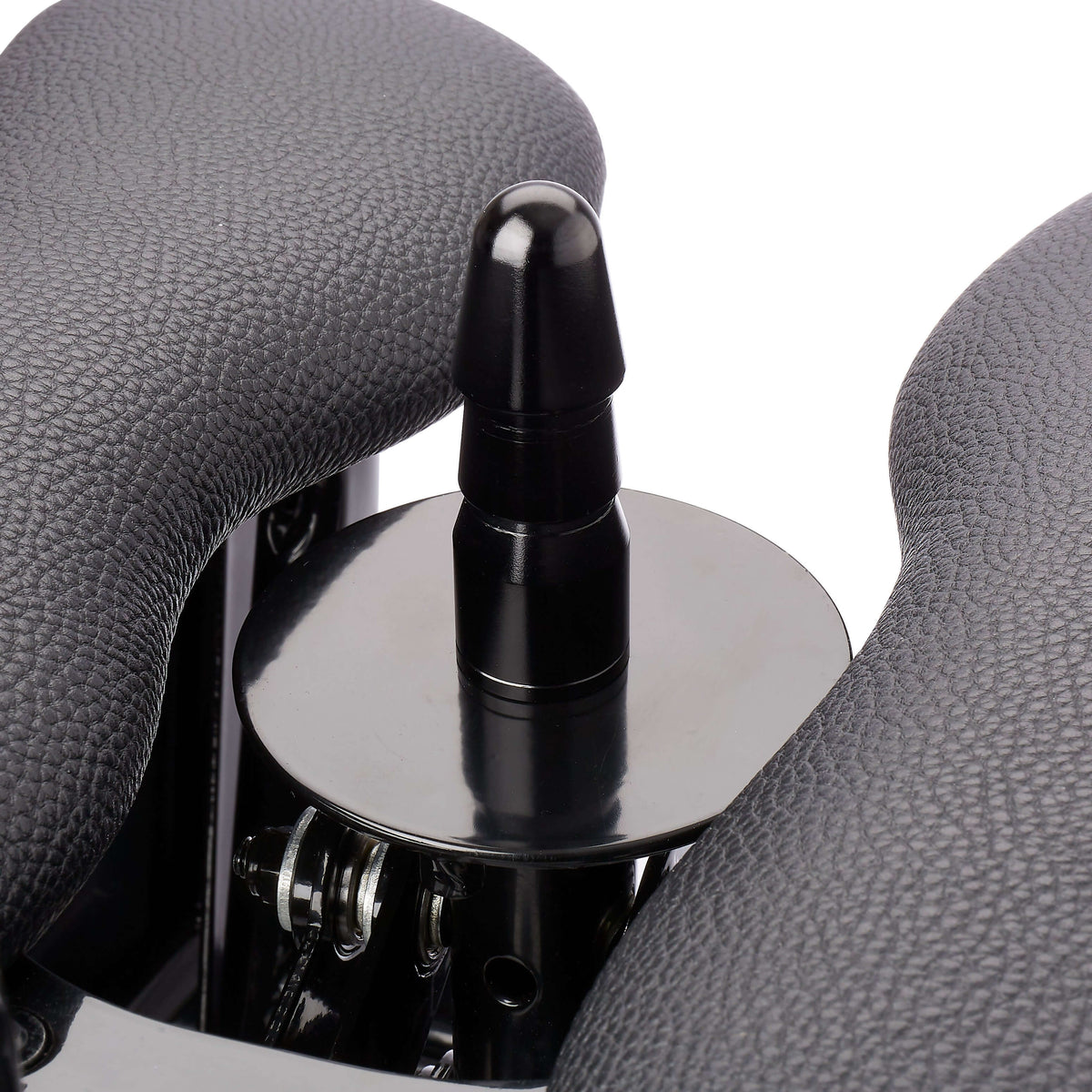 Cloud 9 F-Slider Pro Heavy Duty Self Pleasuring Chair dildo and padded thigh rests close-up.