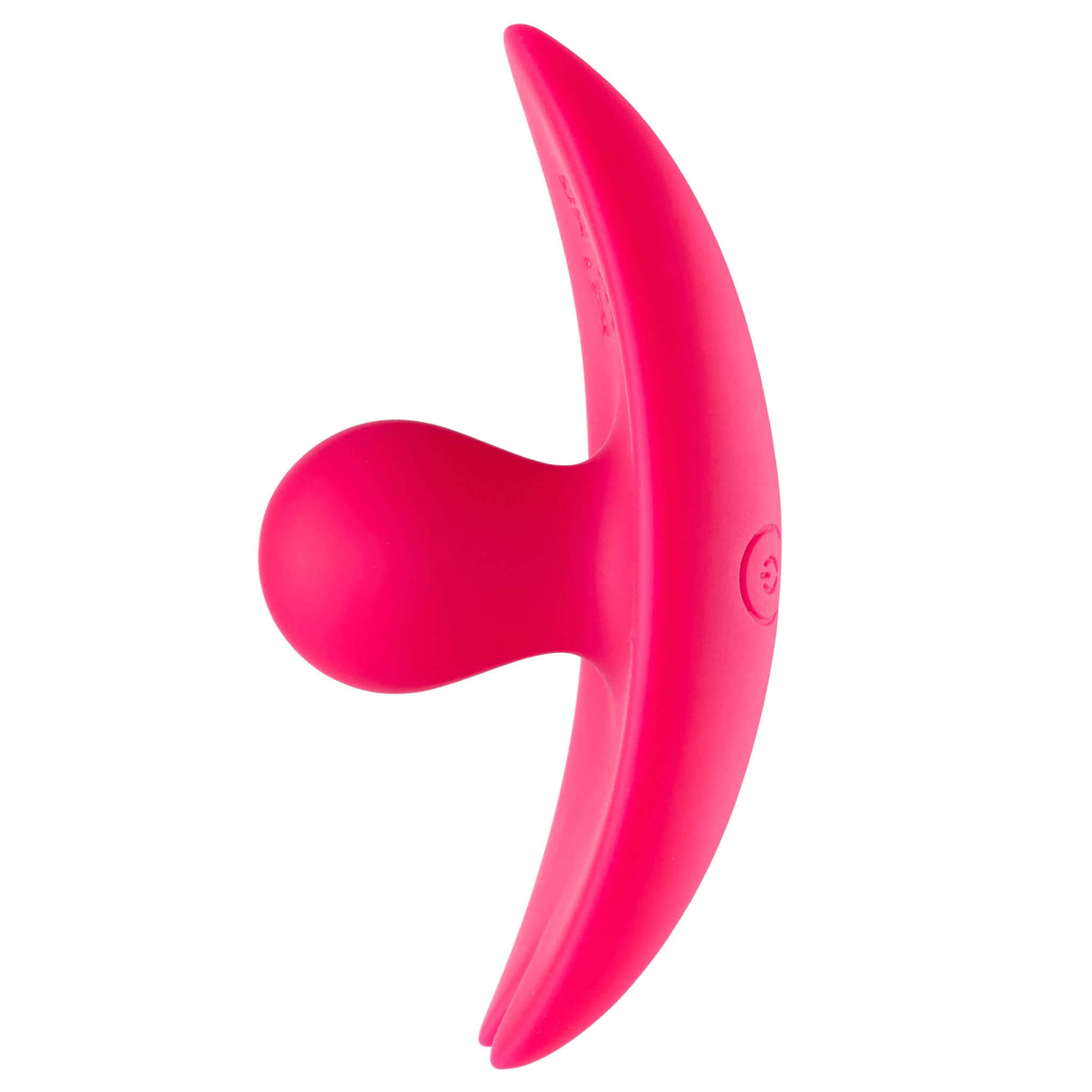 Cloud 9 Camel Toe Shaped Vibrator With Remote in bright pink, designed for discreet and customizable external stimulation.