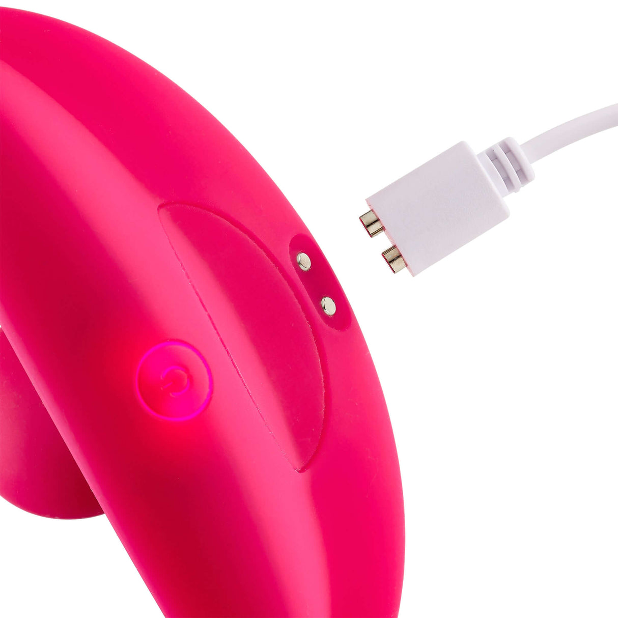 Cloud 9 Camel Toe Shaped Vibrator With Remote showing charging port and LED indicator light.