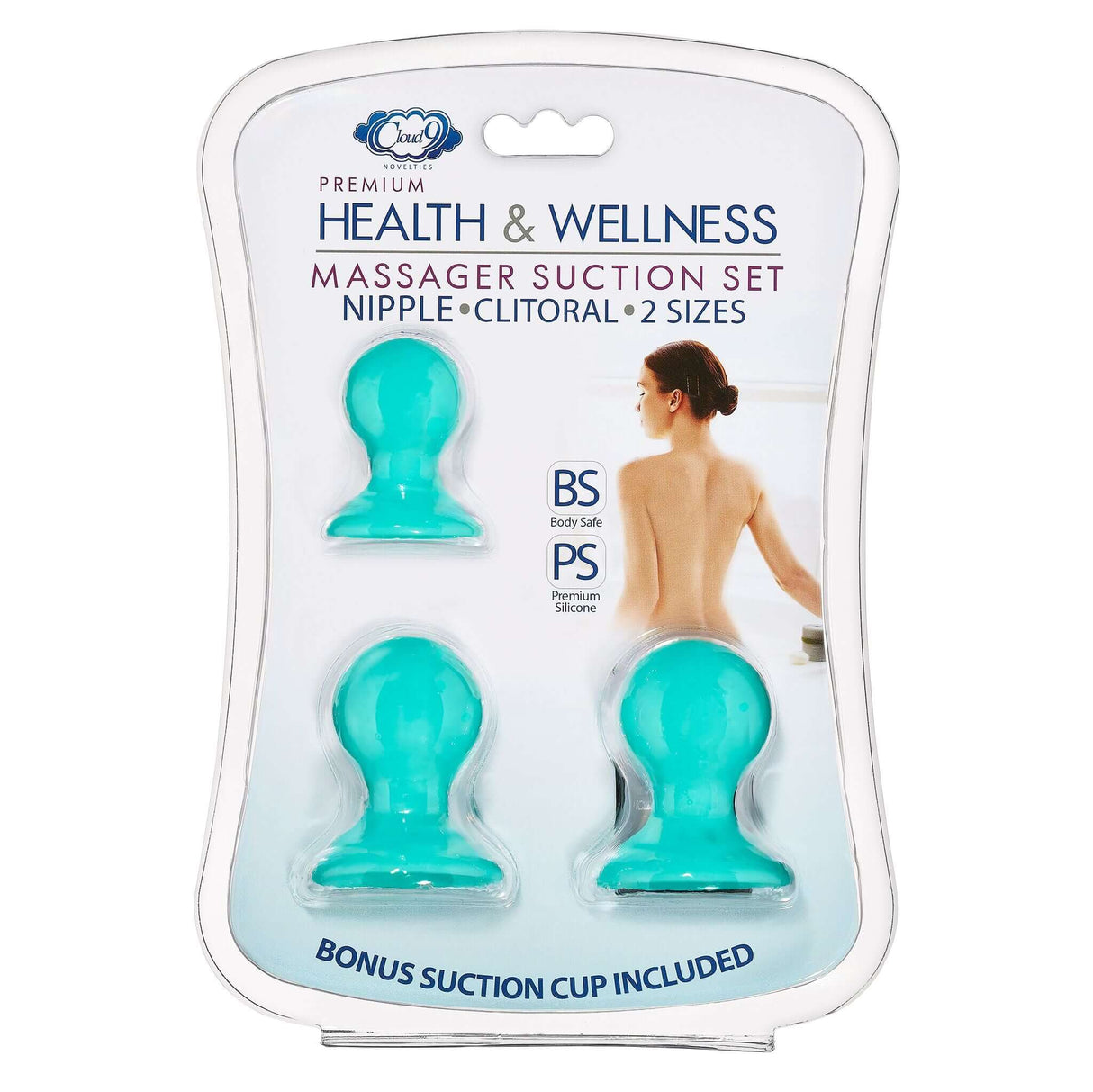 Health & Wellness Nipple & Clitoral Massager Suction Set Teal with two sizes for customizable stimulation.