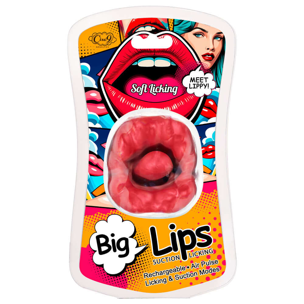Cloud 9 Big Lips Suction Vibrator packaging featuring soft licking and suction modes.