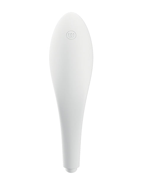 Womanizer Wave Shower Head Clitoral Stimulator White in sleek design, perfect for shower pleasure.