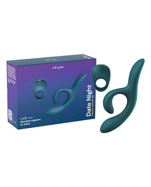 We-Vibe Date Night Special Edition Kit Green Velvet box with two toys designed for intimate couples play.