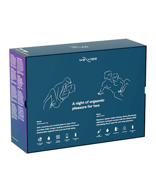 We-Vibe Date Night Special Edition Kit Green Velvet packaging showcasing features and benefits for couples.