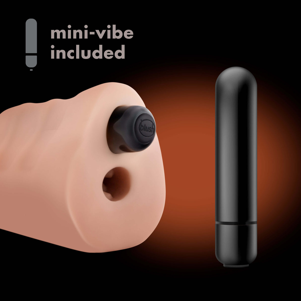 M Elite Soft and Wet Annabella Pussy Stroker Beige with included mini vibe for enhanced stimulation