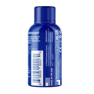 Swiss Navy Water-Based Lubricant 1 Oz bottle showcasing ingredients and details for safe use.