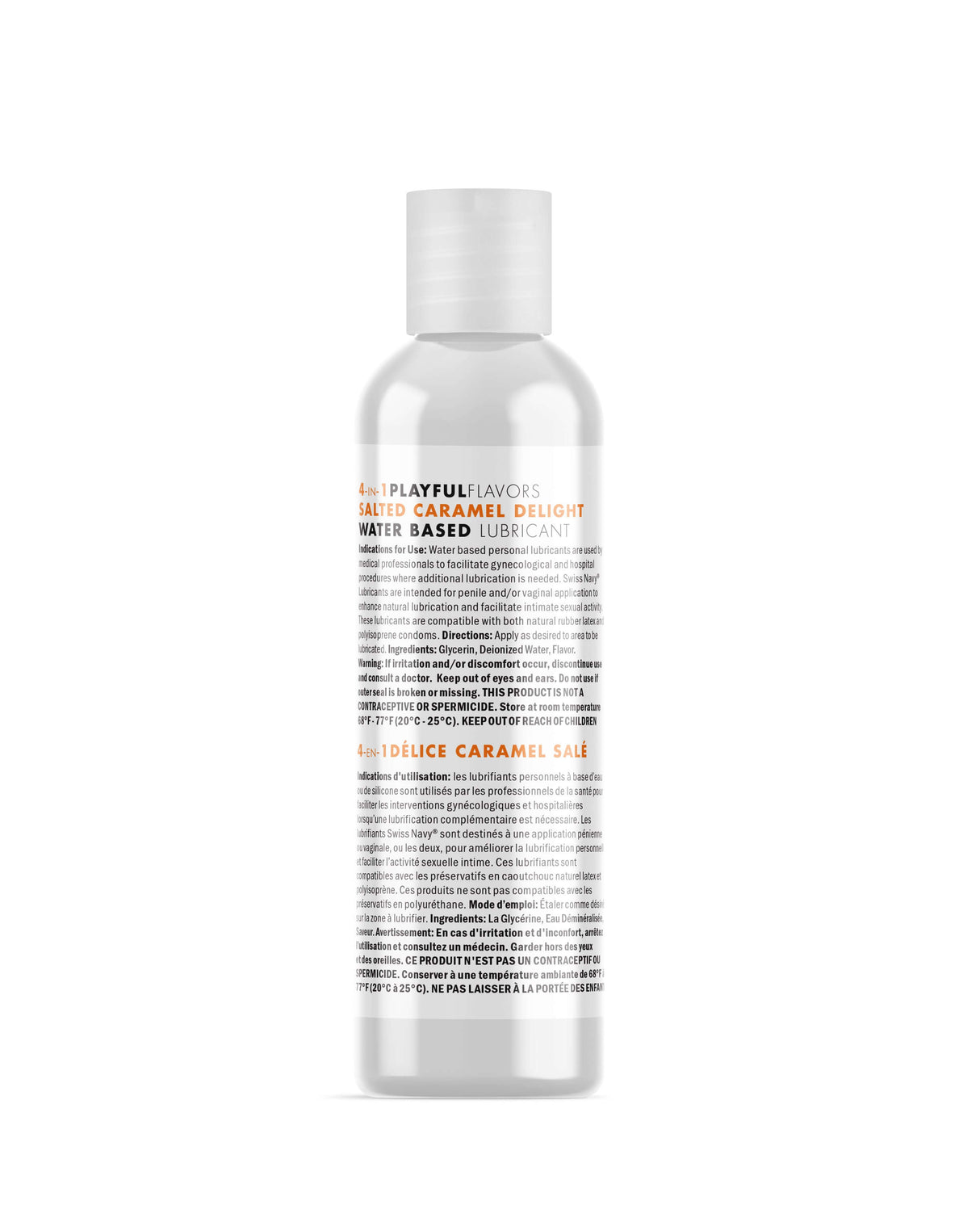 Swiss Navy 4-in-1 Playful Flavors Salted Caramel Delight 1 Oz water-based lubricant bottle