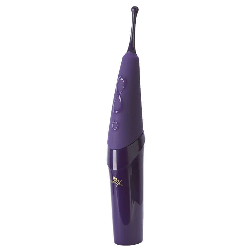 Zumio X2 Rotation Clitoral Stimulator Purple featuring a sleek design and precision rotating tip for targeted stimulation.