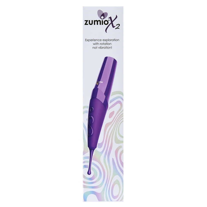 Zumio X2 Rotation Clitoral Stimulator Purple with innovative soft silicone tip and rotating design for precise stimulation.
