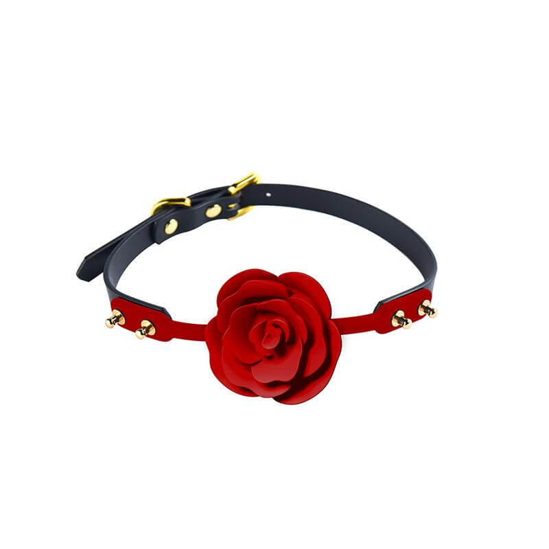 ZALO & UPKO Designer Collection Rose Ball Gag with elegant patented rose-shaped design for sensual and sophisticated bondage