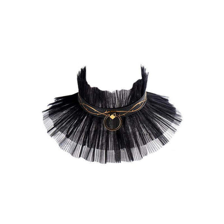 Luxurious black and gold leather thorn collar from ZALO & UPKO Doll Designer Collection.