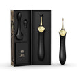 ZALO Bess Clitoral Massager in Obsidian Black, designed with innovative DirectPower technology and inspired by Egyptian Goddess Bastet.